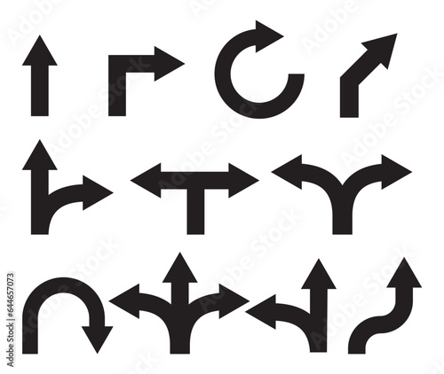 Arrows icons set stock illustration
