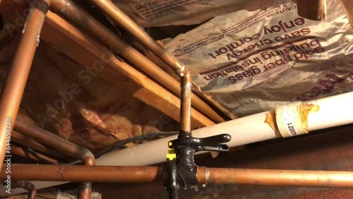 water leaking from copper pipe in house