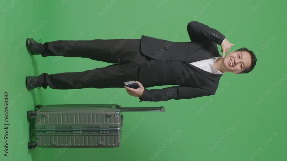 Full Body Of Asian Businessman Traveler With Luggage And Passport Smiling And Making Call Me Gesture While Standing In The Green Screen Background Studio
Full Body Of Asian Businessman Traveler With Luggage And Passport Smiling And Making Call Me Gesture While Standing In The Green Screen Background Studio