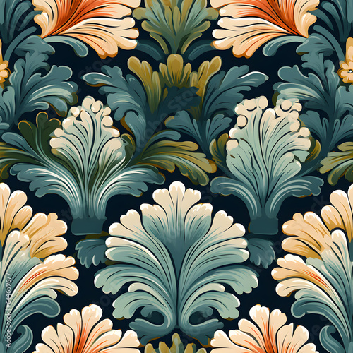 Seamless Decorative Floral Background Tile - Generative AI