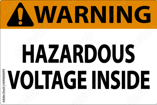 Warning Sign Hazardous Voltage Inside