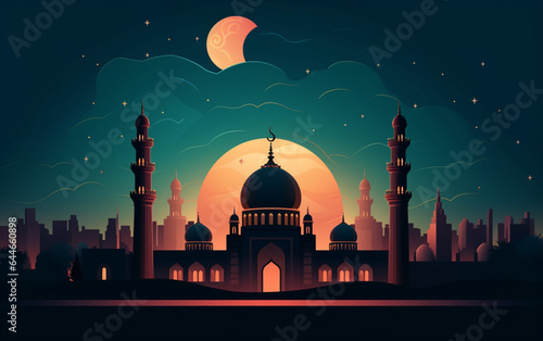 Flat ramadan kareem illustration