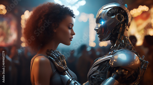 Woman and Cyborg Romance with Artificial Intelligence