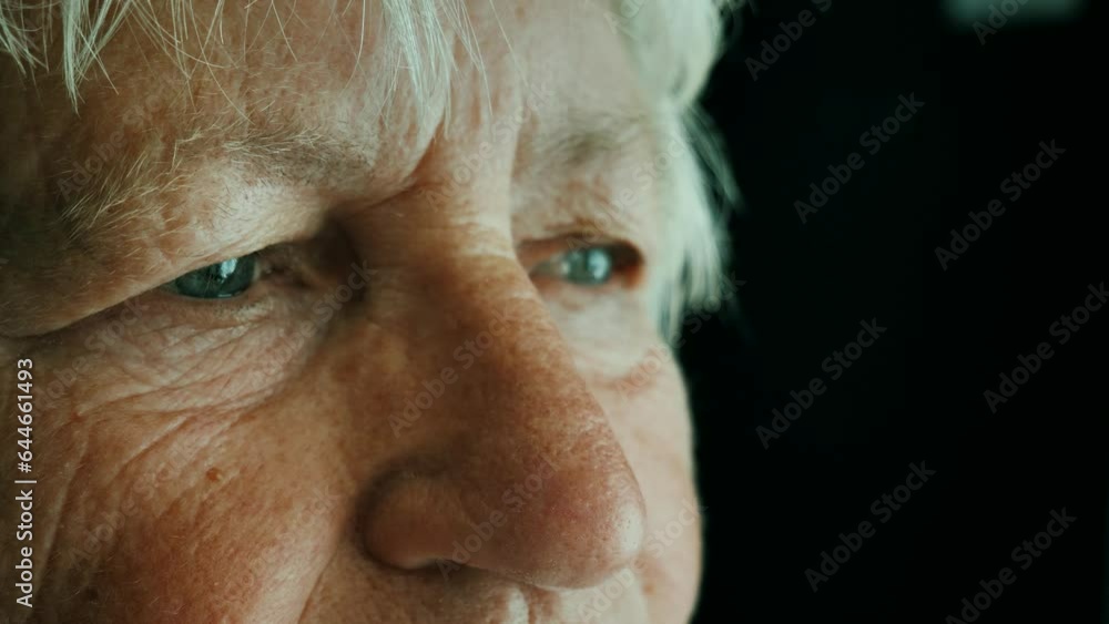 Opening eyes, The face and eyes of an old woman. close-up face. portrait of an elderly woman. Opening eyes, The face and eyes of an old woman. close-up face. portrait of an elderly woman.