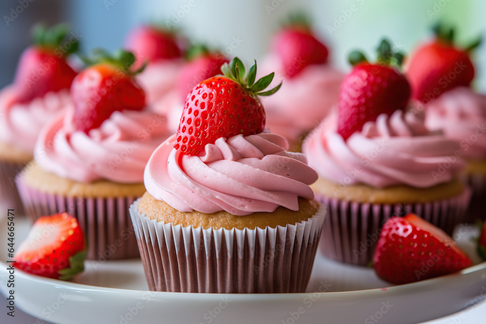 Sweet Celebration: Pink Strawberry Cupcakes for Mother's Day