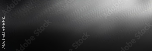 Black dark gray silver white abstract background for design. ombre gradient. noise grain metallic effect. matte shimmer. wide panoramic web banner. generative AI