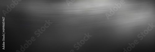Black dark gray silver white abstract background for design. ombre gradient. noise grain metallic effect. matte shimmer. wide panoramic web banner. generative AI © yj
