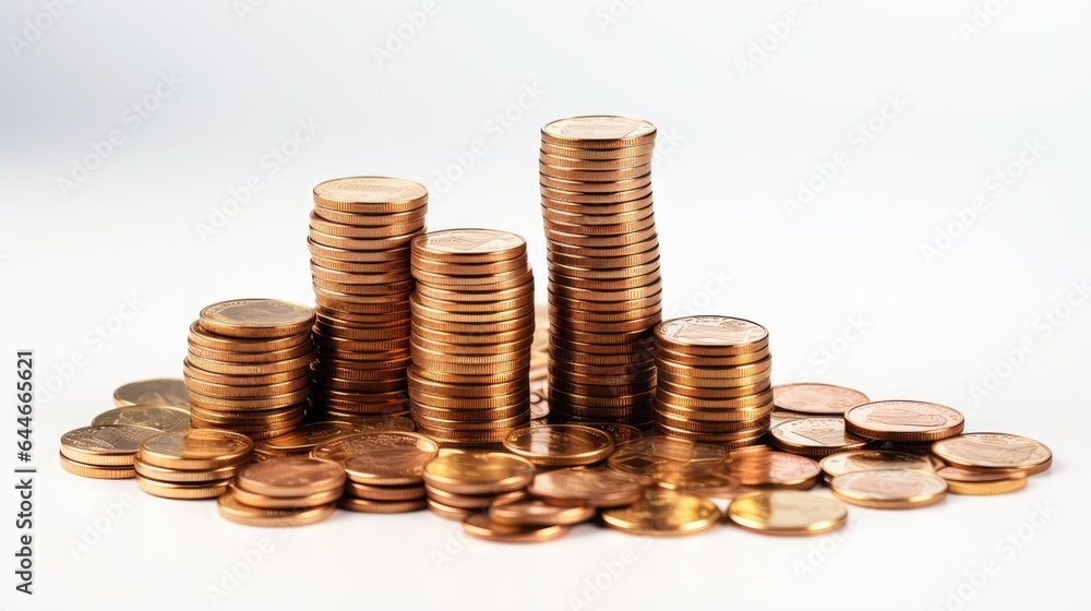 Financial currency, coins on a white background. Financial currency, coins on a white background.