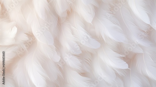 Background image composed entirely of soft white feathers.