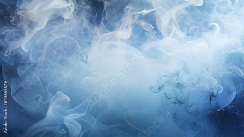 An image of unearthly smoke swirling softly against a bright blue background.