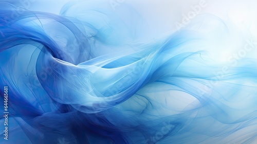 An image of unearthly smoke swirling softly against a bright blue background.