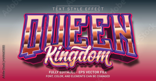 Queen Kingdom Text Style Effect. Editable Graphic Text Template.