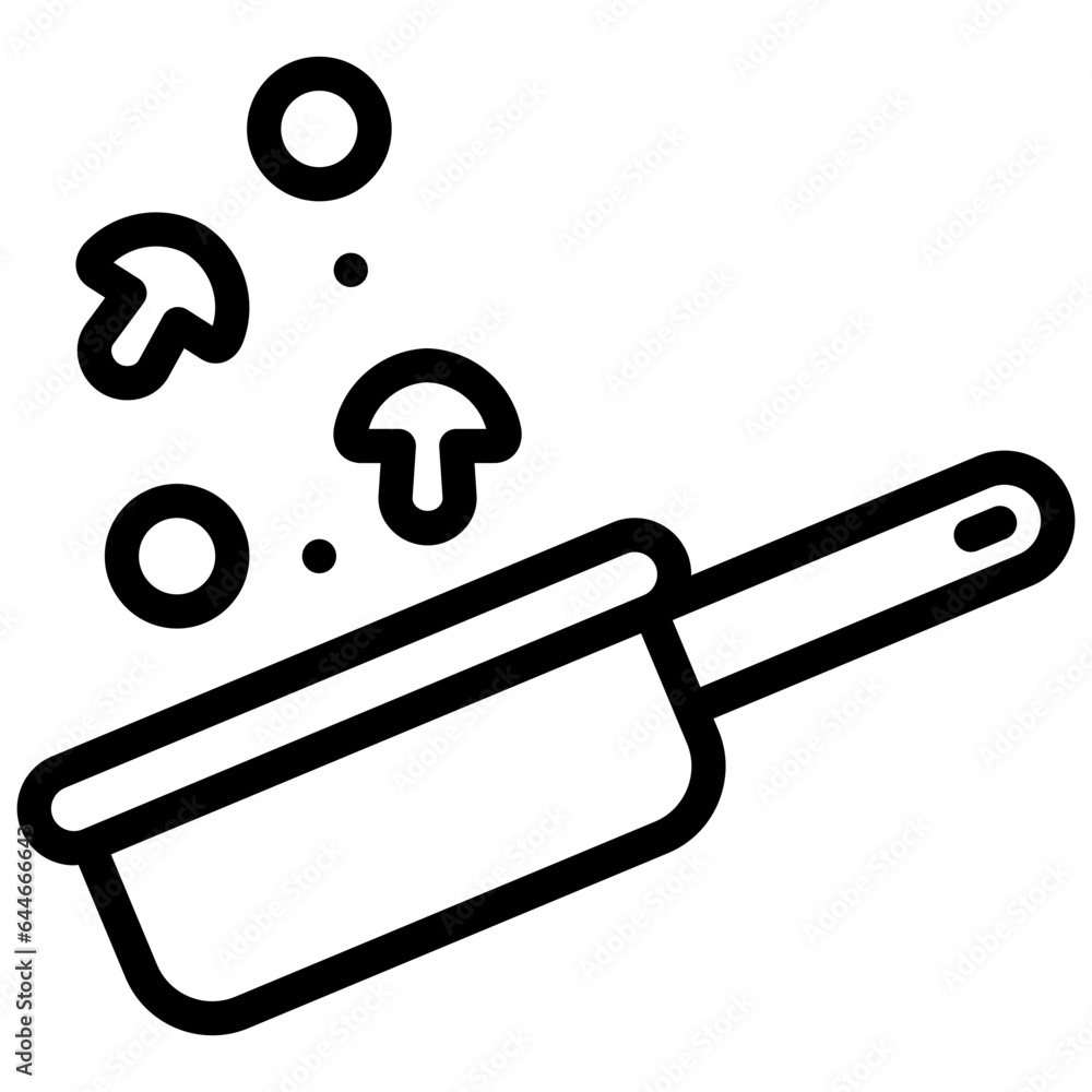 stir fry icon illustration design with outline stir fry icon illustration design with outline