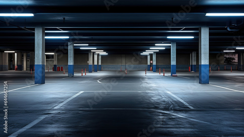 A vacant underground parking spot