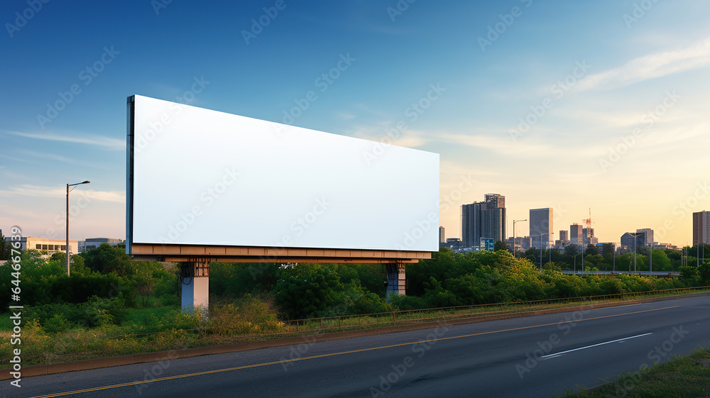 a billboard along a busy highway a billboard along a busy highway