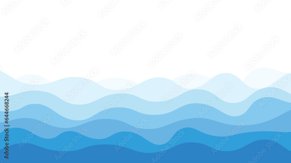 Papercut style sea wave pattern design background