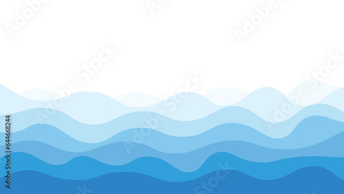 Papercut style sea wave pattern design background