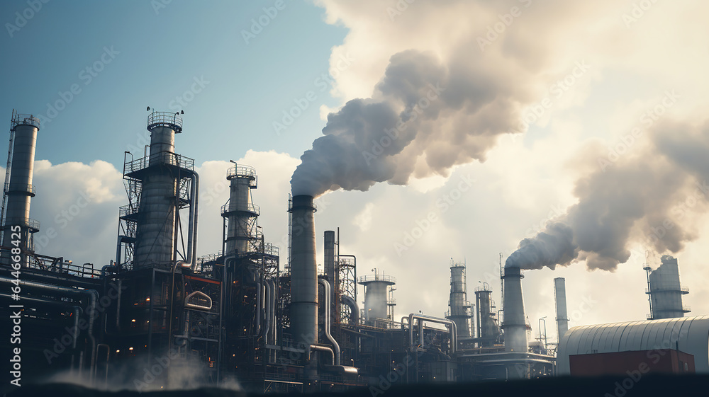 Pollutants from industrial facilities through smokestacks and chimneys