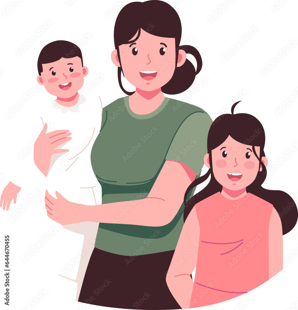 Obraz premium Mother's Day character illustration