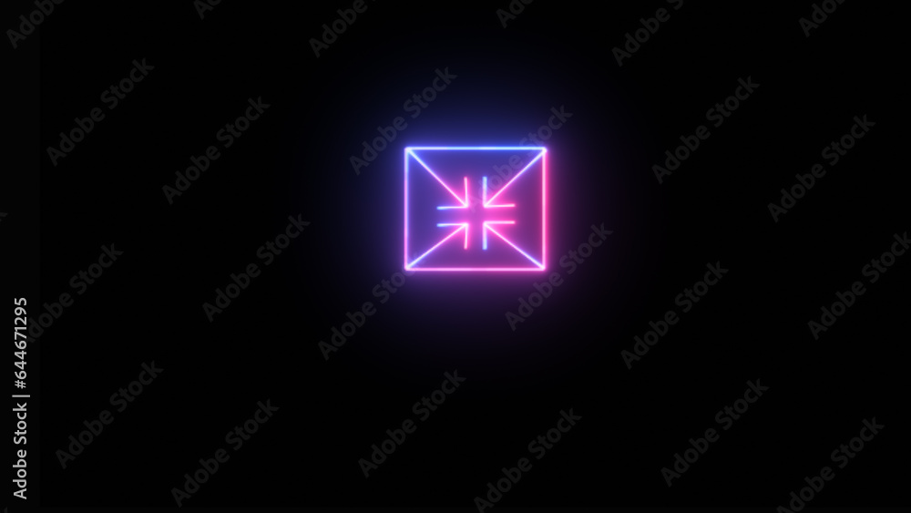 Arrow icon vector symbol element in the center. purple and blue colors on a black background. Arrow icon vector symbol element in the center. purple and blue colors on a black background.