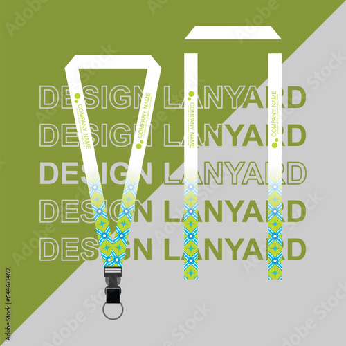 Vector lanyard business template for employee or staff in office, startup and company