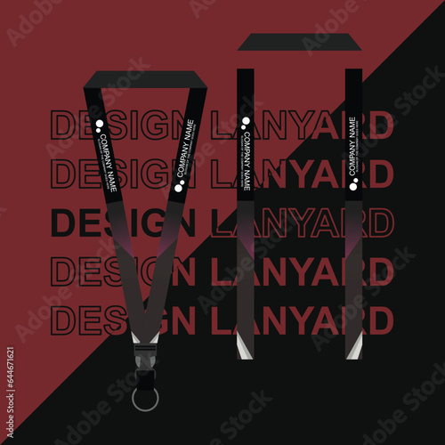 Vector lanyard business template for employee or staff in office, startup and company