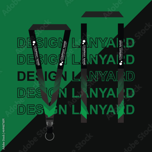 Vector lanyard business template for employee or staff in office, startup and company