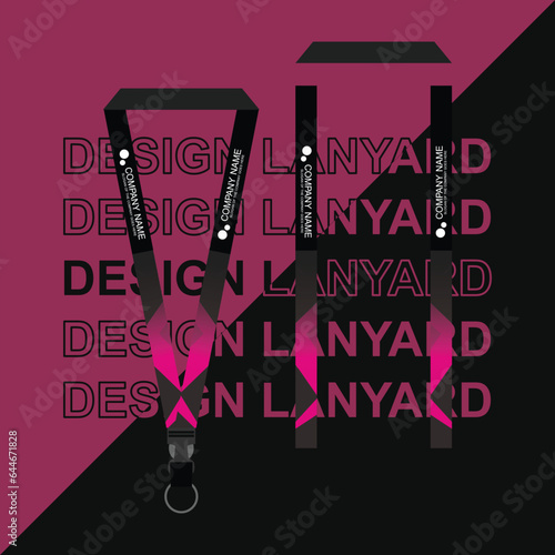 Vector lanyard business template for employee or staff in office, startup and company