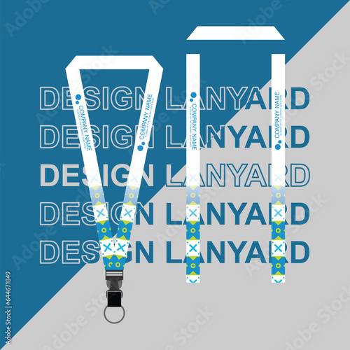 Vector lanyard business template for employee or staff in office, startup and company