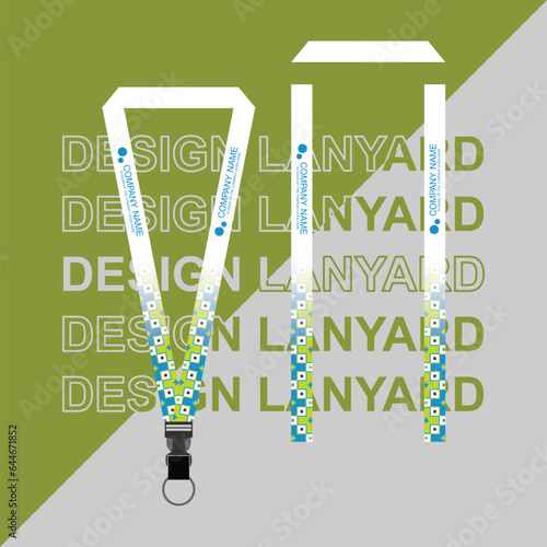 Vector lanyard business template for employee or staff in office, startup and company