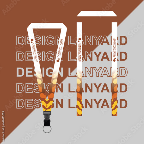 Vector lanyard business template for employee or staff in office, startup and company