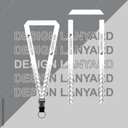 Vector lanyard business template for employee or staff in office, startup and company