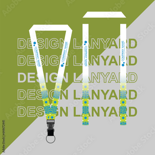 Vector lanyard business template for employee or staff in office, startup and company