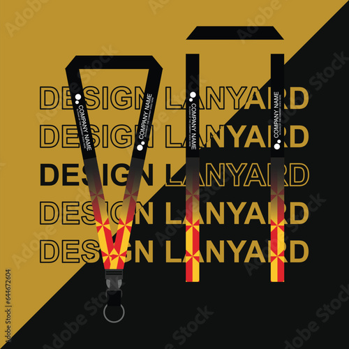 Vector lanyard business template for employee or staff in office, startup and company