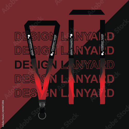 Vector lanyard business template for employee or staff in office, startup and company