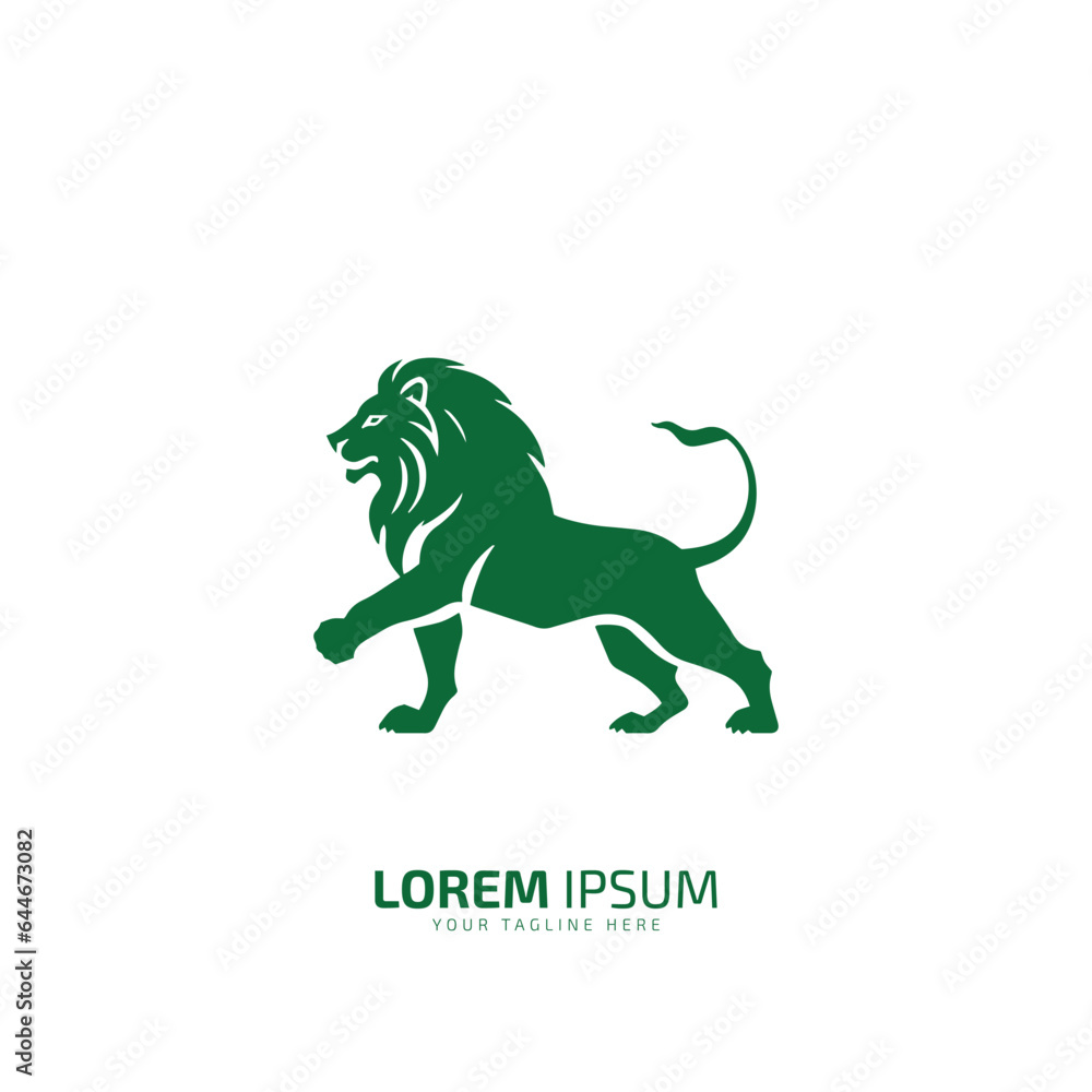 Obraz premium lion logo, lion silhouette, company logo design, strength and power symbol