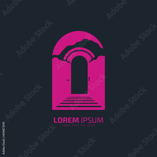 Luxury door house logo template vector icon