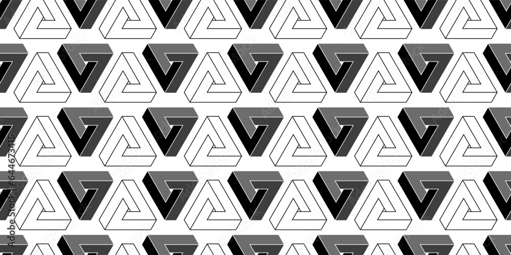 black white triangle illusion seamless pattern black white triangle illusion seamless pattern