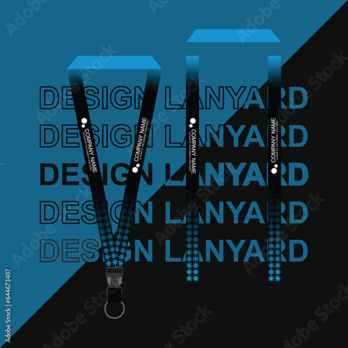 Vector lanyard business template for employee or staff in office, startup and company