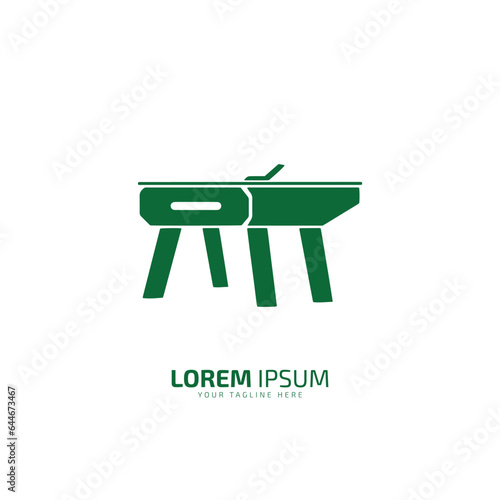 Elegant furniture logo concept Illustration vector of office desk design view of modern office table