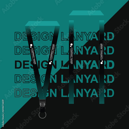 Vector lanyard business template for employee or staff in office, startup and company