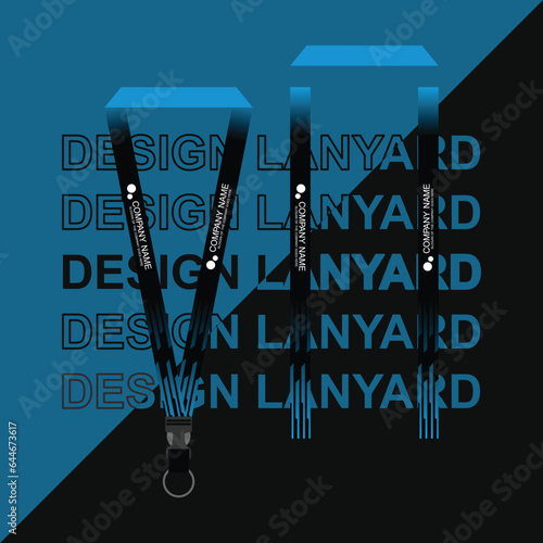 Vector lanyard business template for employee or staff in office, startup and company