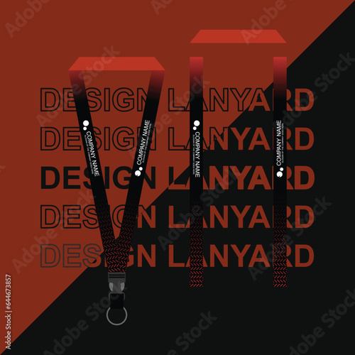 Vector lanyard business template for employee or staff in office, startup and company