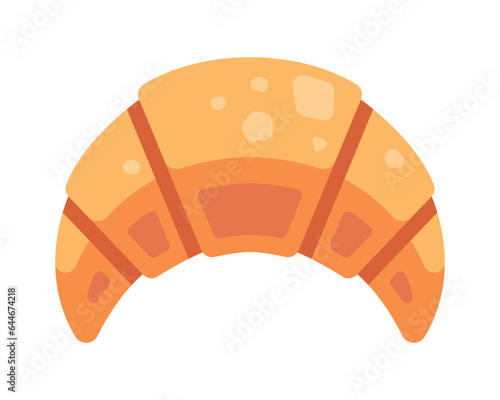 Vector illustration croissant isolated on white background. Whole fresh baked vector illustration, delicious bread croissant icon, For logo, sticker, label, icon or favicon
