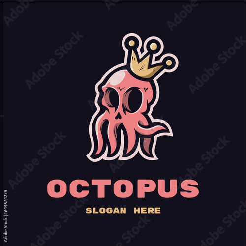 King octopus mascot vector