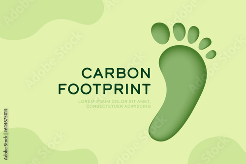 Carbon Footprint icon. Ecology and environment sustainable development concept design. Paper cut vector illustration.