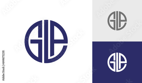 Circle letter GLP initial monogram logo design