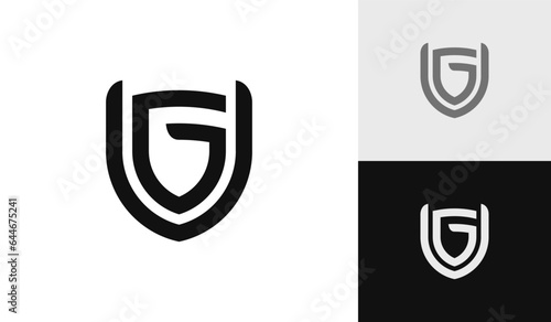 Letter GU initial monogram logo design