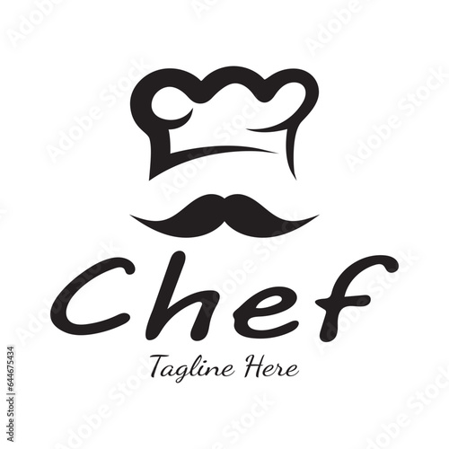 professional logo chef or kitchen chef hat.for business,home cook,and restaurant chef.bakery,vector