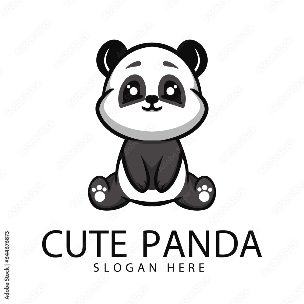 Naklejka premium Cute Panda Mascot Logo